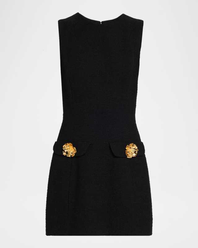 Sleeveless Tweed Mini Day Suit Dress